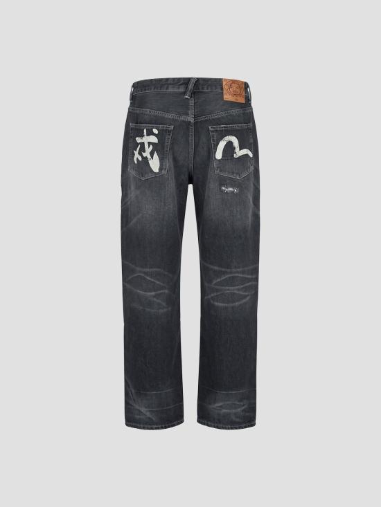 26FW 에비수 데님 팬츠 2EAEJM6JE6011 BLDD DARK TONE BLACK DENIM - EVISU
