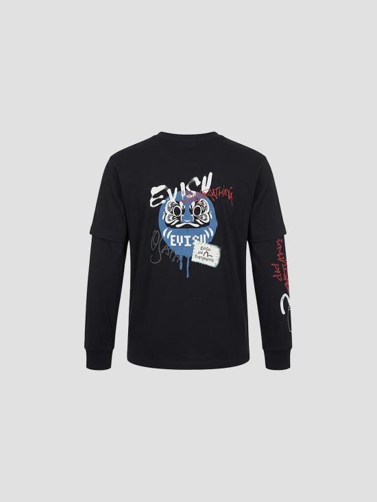 26FW 에비수 긴팔 티셔츠 2EAHTM6TL1153 BLKX BLACK - EVISU