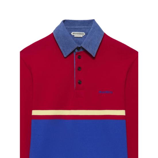 26FW JW앤더슨 폴로 티셔츠 JO0298 PG1938 454 RED BLUE - JW ANDERSON