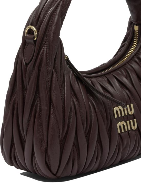 26FW 미우미우 완더 마테라쎄 나파 레더 호보 백 5BC125AN88F0007 V OOY Bordeaux - MIU MIU