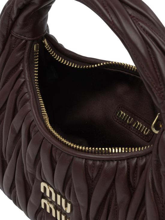 26FW 미우미우 완더 마테라쎄 나파 레더 호보 백 5BC125AN88F0007 V OOY Bordeaux - MIU MIU