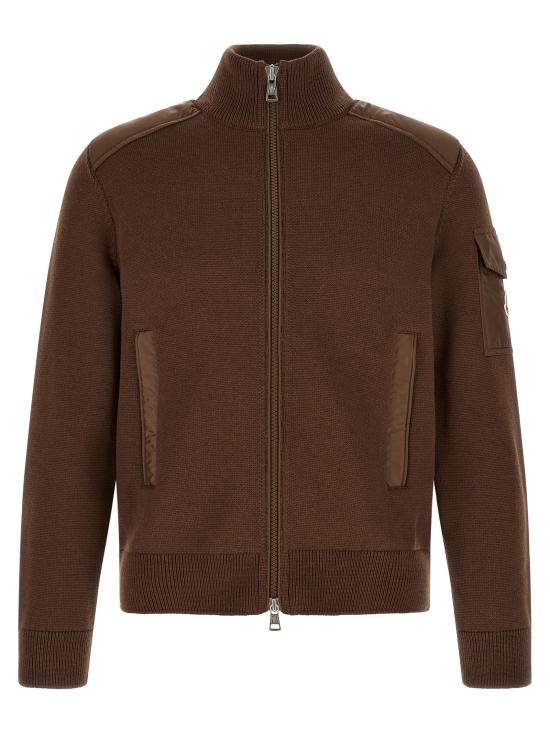 26FW 몽클레어 패딩 울 집업 가디건 L20919B00003M1131262 Brown