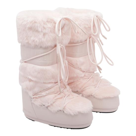 26FW 문부츠 아이콘 포우 퍼 부츠 1408900 J042 PINK - MOON BOOT
