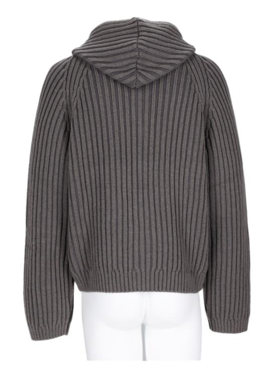26FW 아워레가시 레벨 리브드 니트 후드 집업 레벨 리브드 니트 후드 집업 M4263LS SAGESTRIPEDRYMERINOWOOL Grey - OUR LEGACY