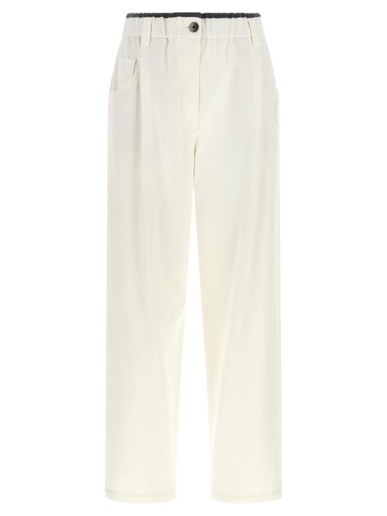 26FW 브루넬로 쿠치넬리 스트레이트 팬츠 MA126P9330C1542 White