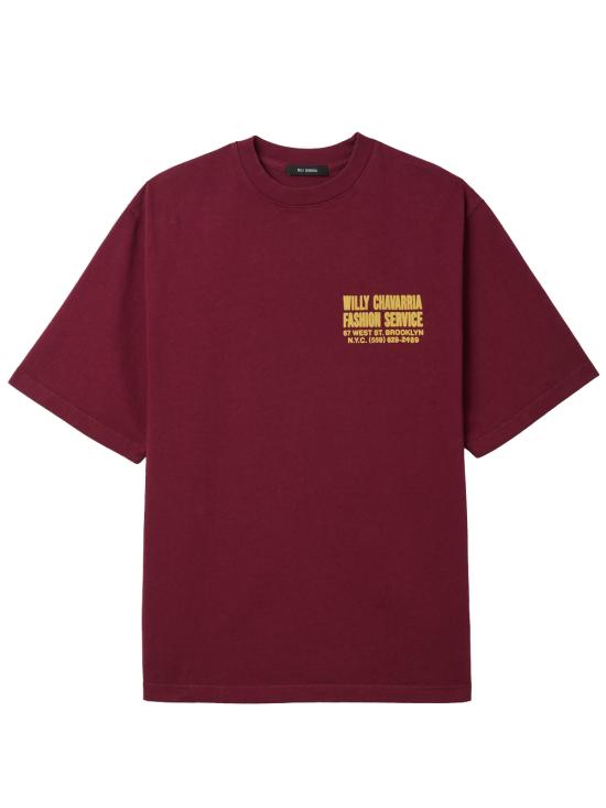26FW 윌리 차바리아 반팔 티셔츠 MUJTE029 061N 045 BORDEAUX