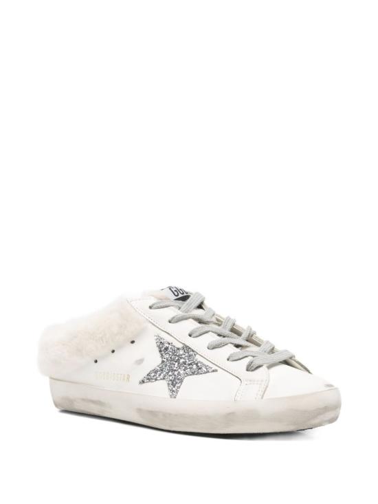  골든구스 슈퍼스타 사봇 시어링 라이닝 글리터 스타 스니커즈 뮬 GWF00110 F00712610224 WHITE SILVER BEIGE - GOLDEN GOOSE