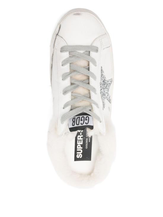  골든구스 슈퍼스타 사봇 시어링 라이닝 글리터 스타 스니커즈 뮬 GWF00110 F00712610224 WHITE SILVER BEIGE - GOLDEN GOOSE