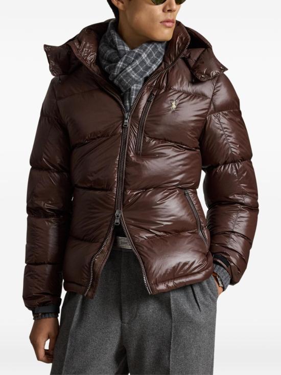 26FW 랄프 로렌 포니 로고 후디드 패딩 710968281500 NUTMEG BROWN - RALPH LAUREN