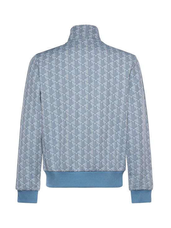 26FW 라코스테 모노그램 집업 스웨트셔츠 SH1368 1QI LIGHT BLUE - LACOSTE