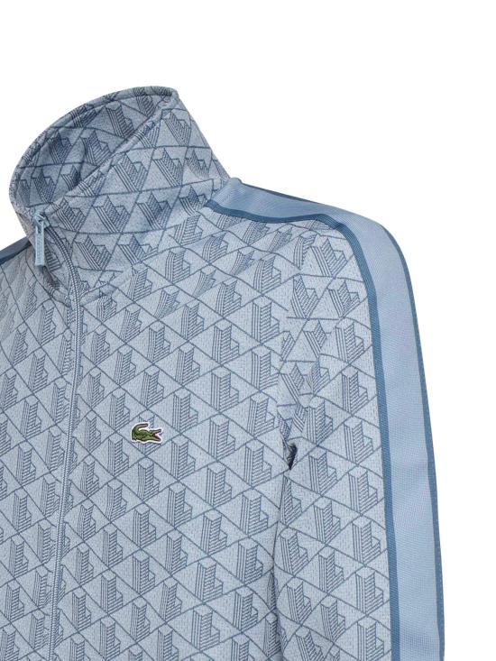 26FW 라코스테 모노그램 집업 스웨트셔츠 SH1368 1QI LIGHT BLUE - LACOSTE