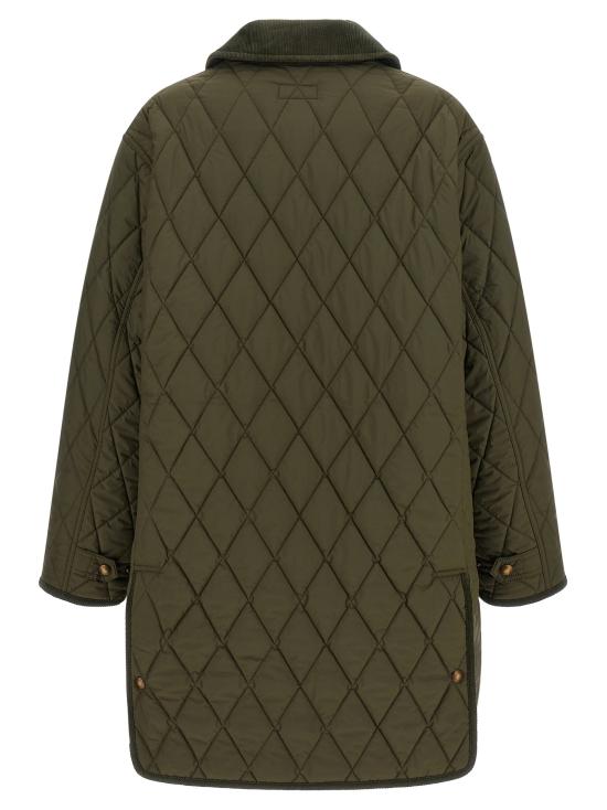 26FW 폴로 랄프로렌 패딩 자수 장식이 있는 퀼팅  재킷 (녹색) - POLO RALPH LAUREN