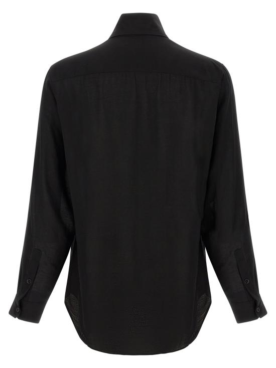 26FW 요지 야마모토 셔츠 스톨 칼라 , 와 블라우스 세트 (검정색) - YOHJI YAMAMOTO