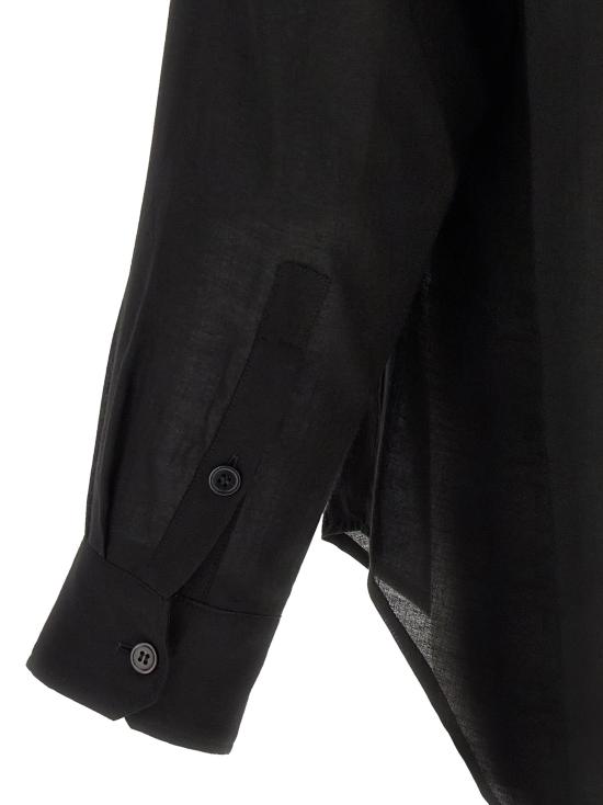 26FW 요지 야마모토 셔츠 스톨 칼라 , 와 블라우스 세트 (검정색) - YOHJI YAMAMOTO