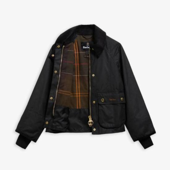  바버 자켓 US 크롭 비드넬 왁스 재킷 블랙/클래식 - BARBOUR