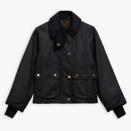  바버 자켓 US 크롭 비드넬 왁스 재킷 블랙/클래식 - BARBOUR