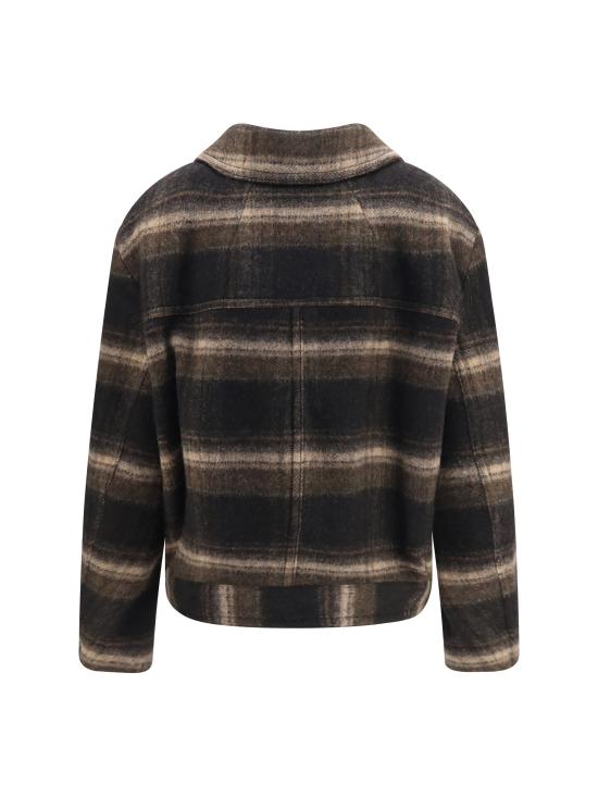 26FW 이자벨마랑에뚜왈 에뚜왈 길레안 체크 울 코트 MA0571FAD3D01E BKKI BLACK - ISABEL MARANT ETOILE