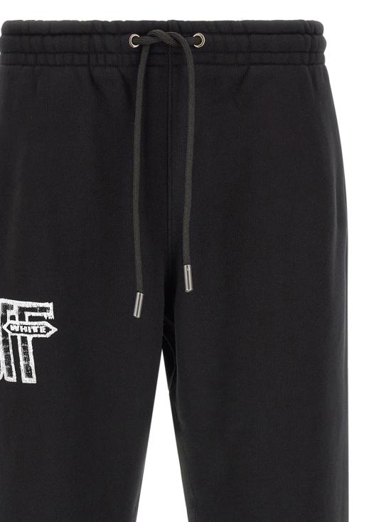  오프화이트 트레이닝/조거 팬츠 LDOMCH057F26FLE00300001001 BLACK - OFF WHITE