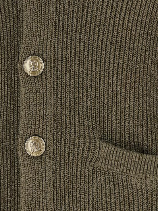  브루넬로 쿠치넬리 가디건 LDMNI709706C9758 OLIVE GREEN - BRUNELLO CUCINELLI
