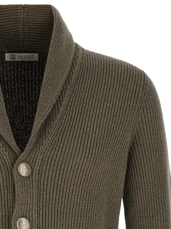  브루넬로 쿠치넬리 가디건 LDMNI709706C9758 OLIVE GREEN - BRUNELLO CUCINELLI