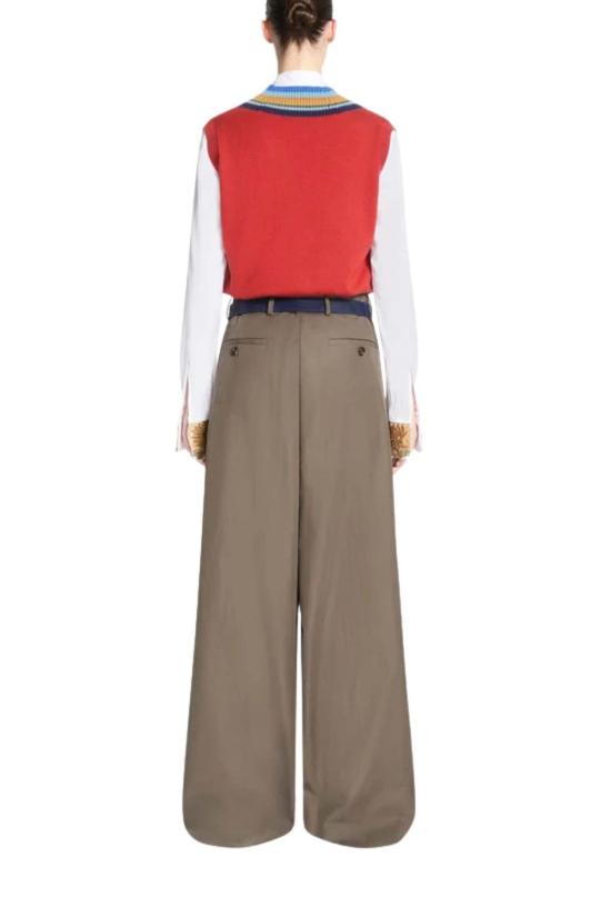  드리스 반 노튼 스트레이트 팬츠 (Dries Van Noten) 포디움 W.W. 팬츠 카키색 - DRIES VAN NOTEN
