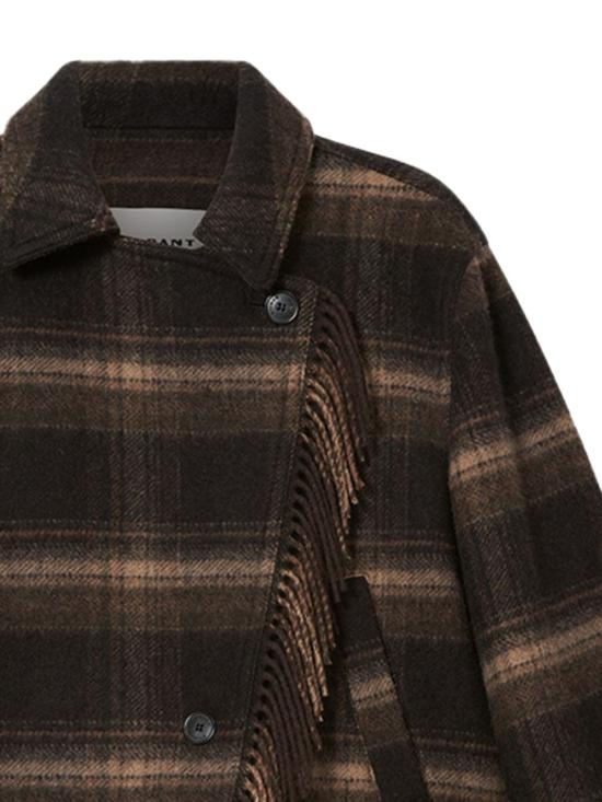 26FW 이자벨마랑에뚜왈 에뚜왈 길레안 체크 울 코트 MA0571FA D3D01E BKKI BLACK - ISABEL MARANT ETOILE