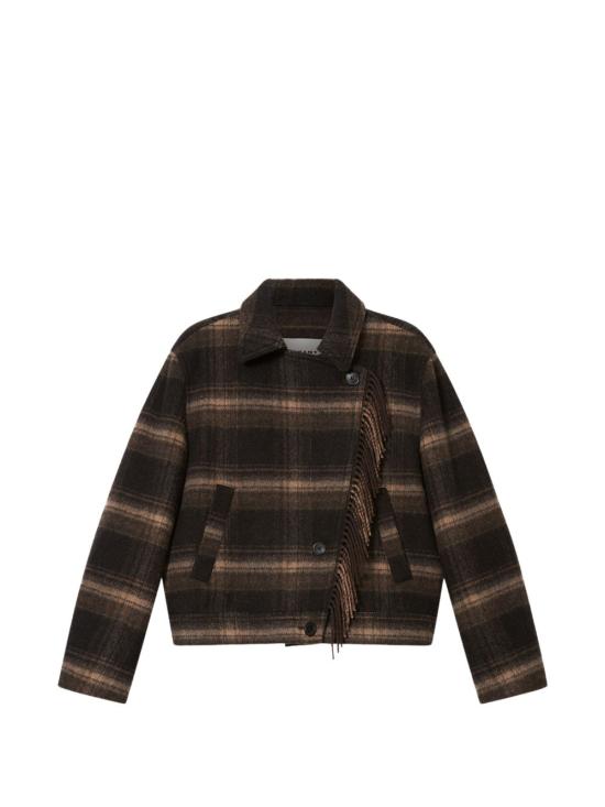 26FW 이자벨마랑에뚜왈 에뚜왈 길레안 체크 울 코트 MA0571FA D3D01E BKKI BLACK