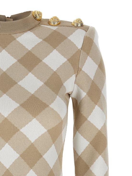  발망 원피스 LDDF0R8739KH56GVQ BEIGE - BALMAIN