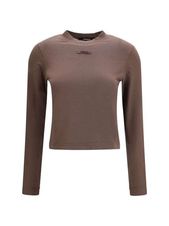 26FW 자크뮈스 그로그랭 로고 롱슬리브 티셔츠 TSW00155AJ00124 850 BROWN