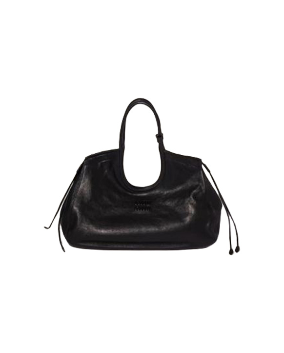 26FW 미우미우 로고 레더 토트백 ULT 010706 NOIR TU BLACK