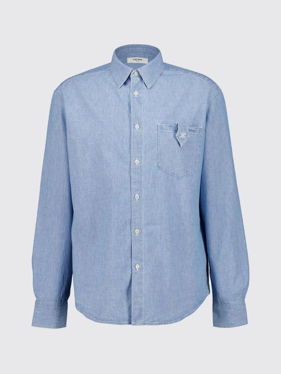 26FW 셀린느 코튼 데님 셔츠 RC0N42N68 GGG2 Blue - CELINE