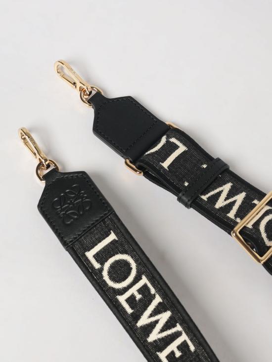 26FW 로에베 자카드 카프스킨 애너그램 스트랩 C073T87X01 1206 Black - LOEWE