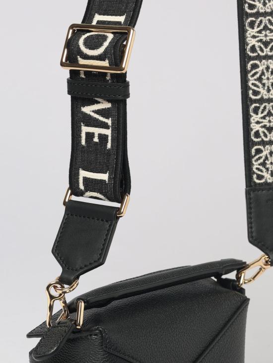 26FW 로에베 자카드 카프스킨 애너그램 스트랩 C073T87X01 1206 Black - LOEWE