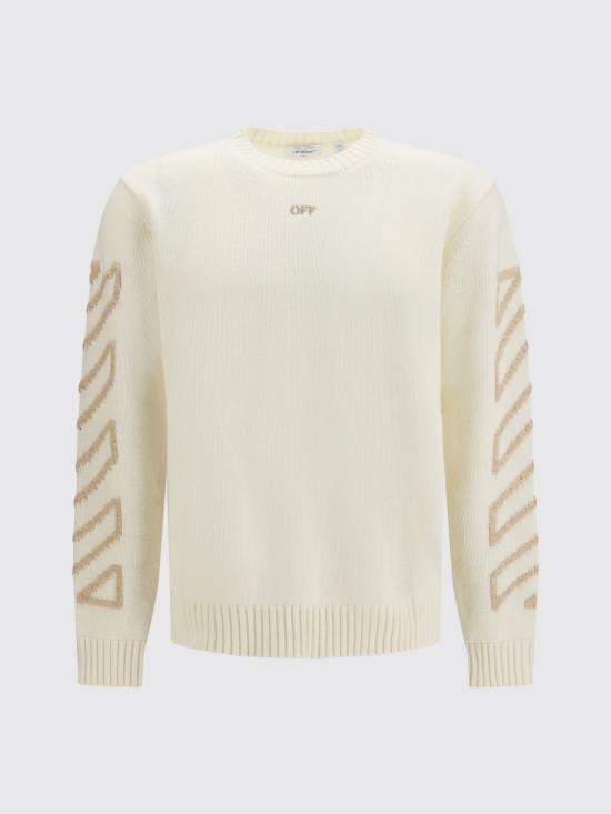 26FW 오프화이트 스웨터 OMHE087F26KNI00110 110 Cream - OFF WHITE