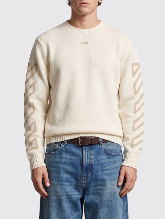26FW 오프화이트 스웨터 OMHE087F26KNI00110 110 Cream