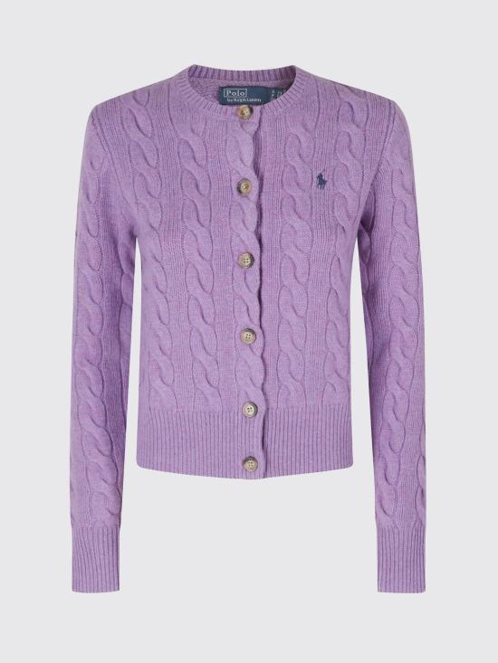 26FW 폴로 랄프로렌 로고 자수 크루넥 가디건 211972104 510 Pink - POLO RALPH LAUREN
