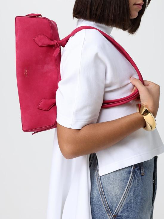 26FW 알라이아 르 테켈 미디움 레더 숄더백 AA1S06033CA214 424 Red - ALAIA