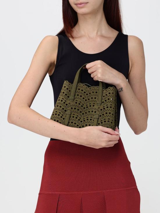 26FW 알라이아 비엔 웨이브 럭스 카프스킨 미나 20 백 AA1S06720CA322 U21 Forest Green - ALAIA