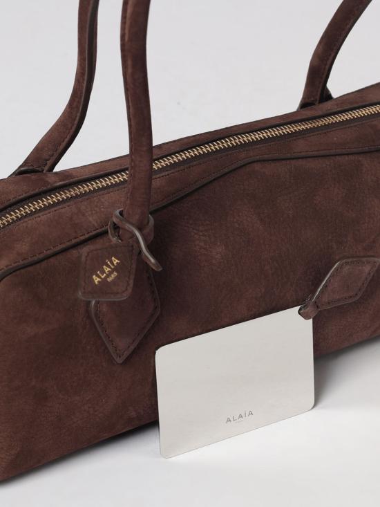 26FW 알라이아 르 테켈 미디움 레더 숄더백 AA1S06033CA214 741 Cocoa - ALAIA