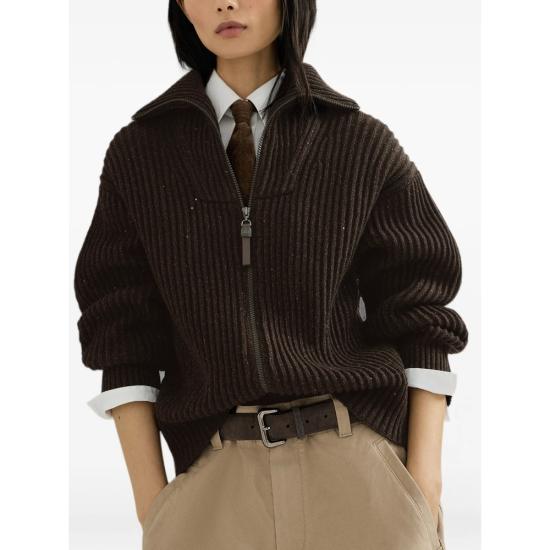 26FW 브루넬로 쿠치넬리 니트웨어 MBM753506 C9792 BROWN - BRUNELLO CUCINELLI