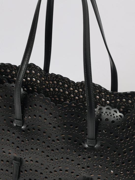 26FW 알라이아 비엔 웨이브 럭스 카프스킨 미나 20 백 AA1L6014I251 999 Black - ALAIA