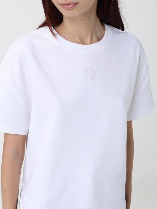 26FW 로에베 코튼 블렌드 어시메트릭 티셔츠 S540Y22X59 2100 White - LOEWE