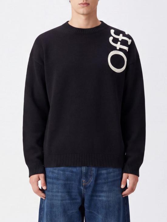 26FW 오프화이트 스웨터 OMHE213F26KNI00100 001 Black