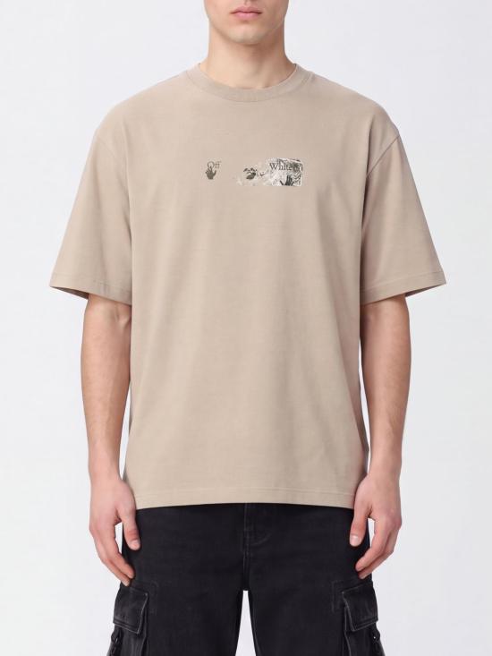 26FW 오프화이트 반팔 티셔츠 OMAA120F26JER00D0 031 Beige