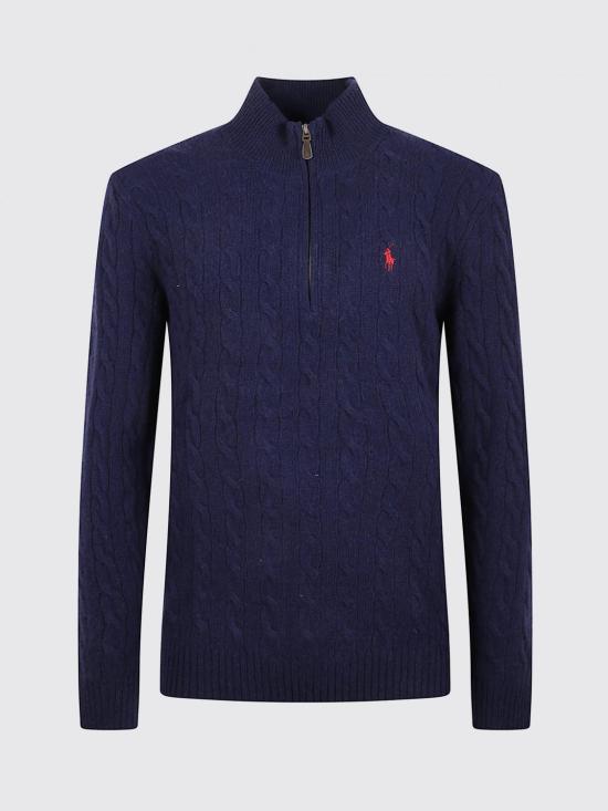26FW 폴로 랄프로렌 포니 자수 케이블 니트 점퍼 710876766 002 Blue 1 - POLO RALPH LAUREN