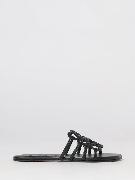 26FW 로에베 페탈 애너그램 소프트 카프스킨 슬라이드 LPEA465X06 1100 Black
