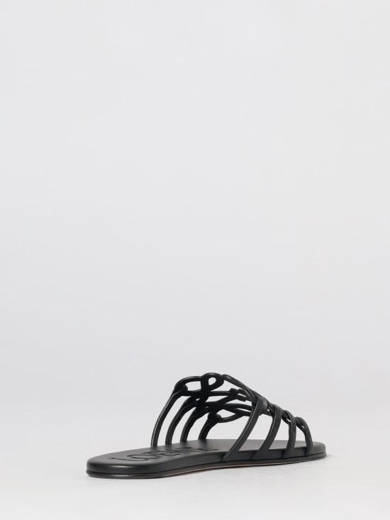 26FW 로에베 페탈 애너그램 소프트 카프스킨 슬라이드 LPEA465X06 1100 Black - LOEWE