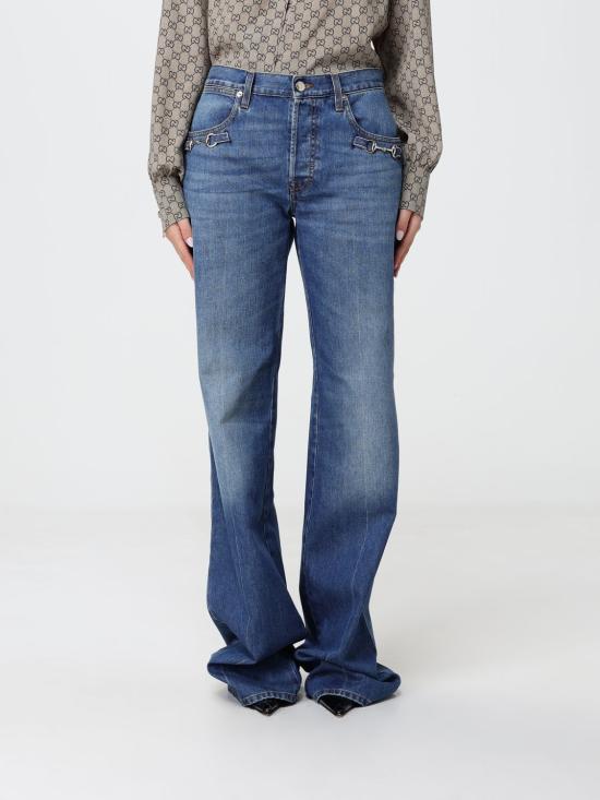 26FW 구찌 부츠컷 코튼 데님 팬츠 864707XDDJO 4011 Navy