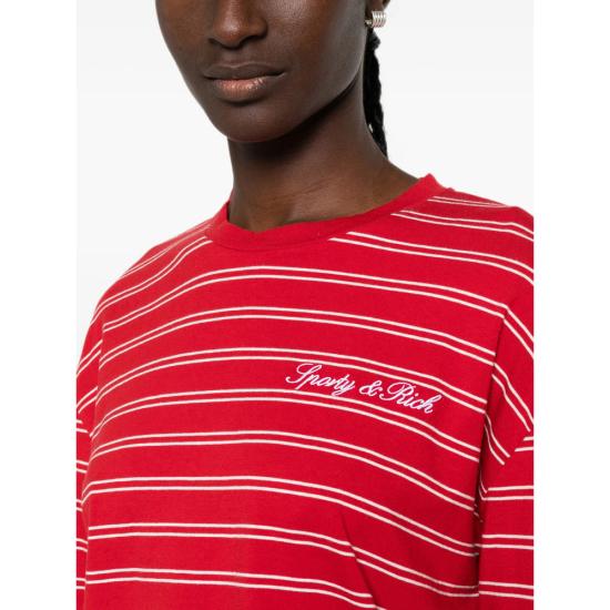 26FW 스포티앤리치 폴로 티셔츠 TO124710326RE RUBWH RED - SPORTY & RICH