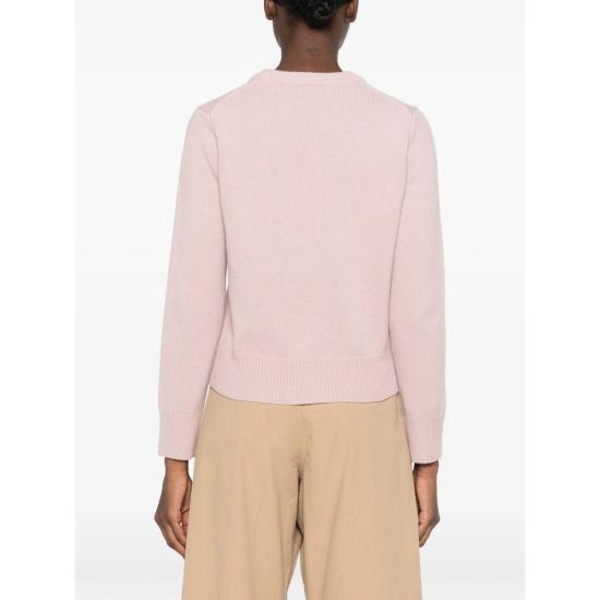 26FW 메종키츠네 폭스 헤드 인타르시아 메리노 스웨터 NW00808KM0329 MPIEC PINK - MAISON KITSUNE